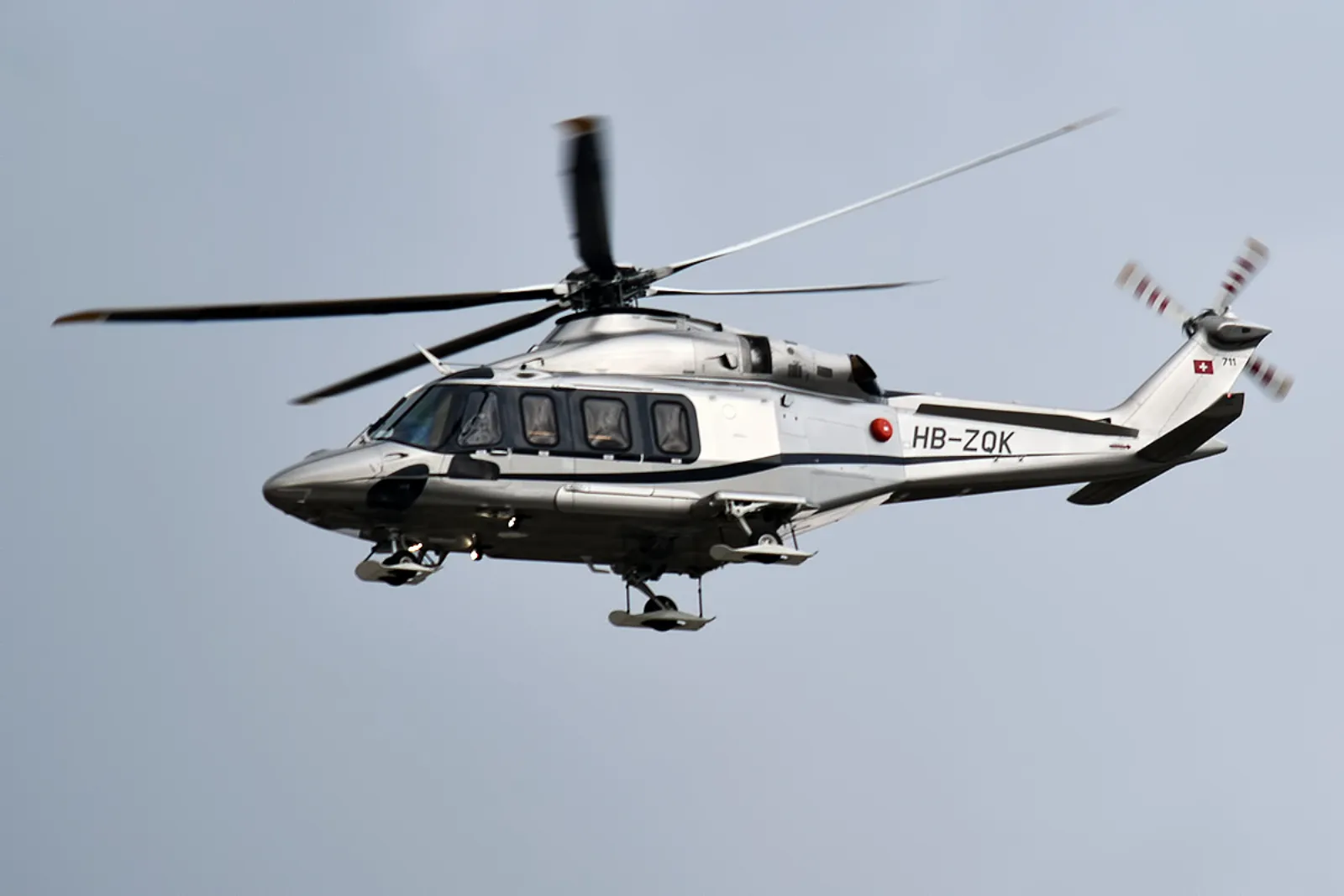 AgustaWestland AW139 helicopter on the helipad, available for transfers