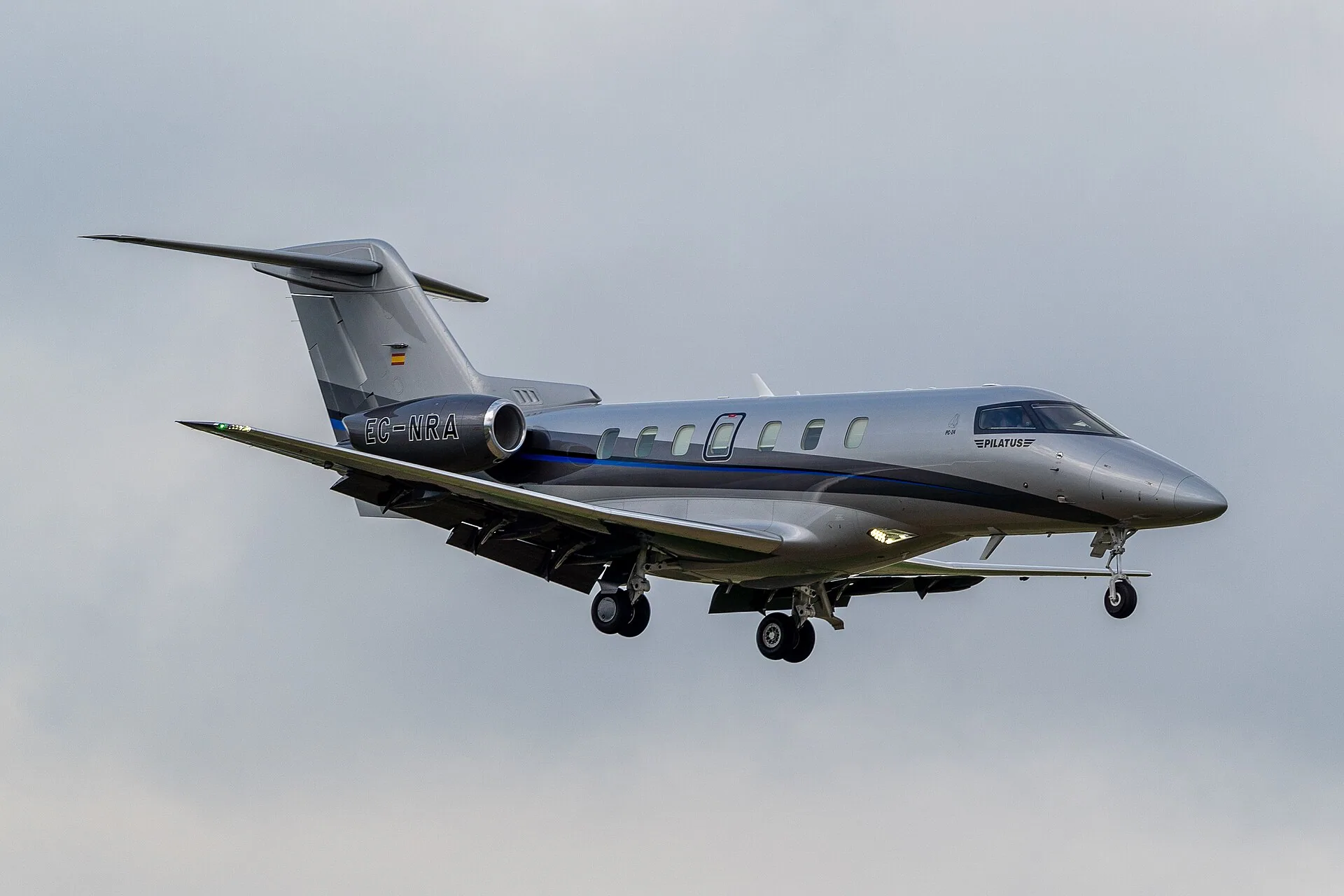 Pilatus PC-24 private jet on the tarmac, available for charter
