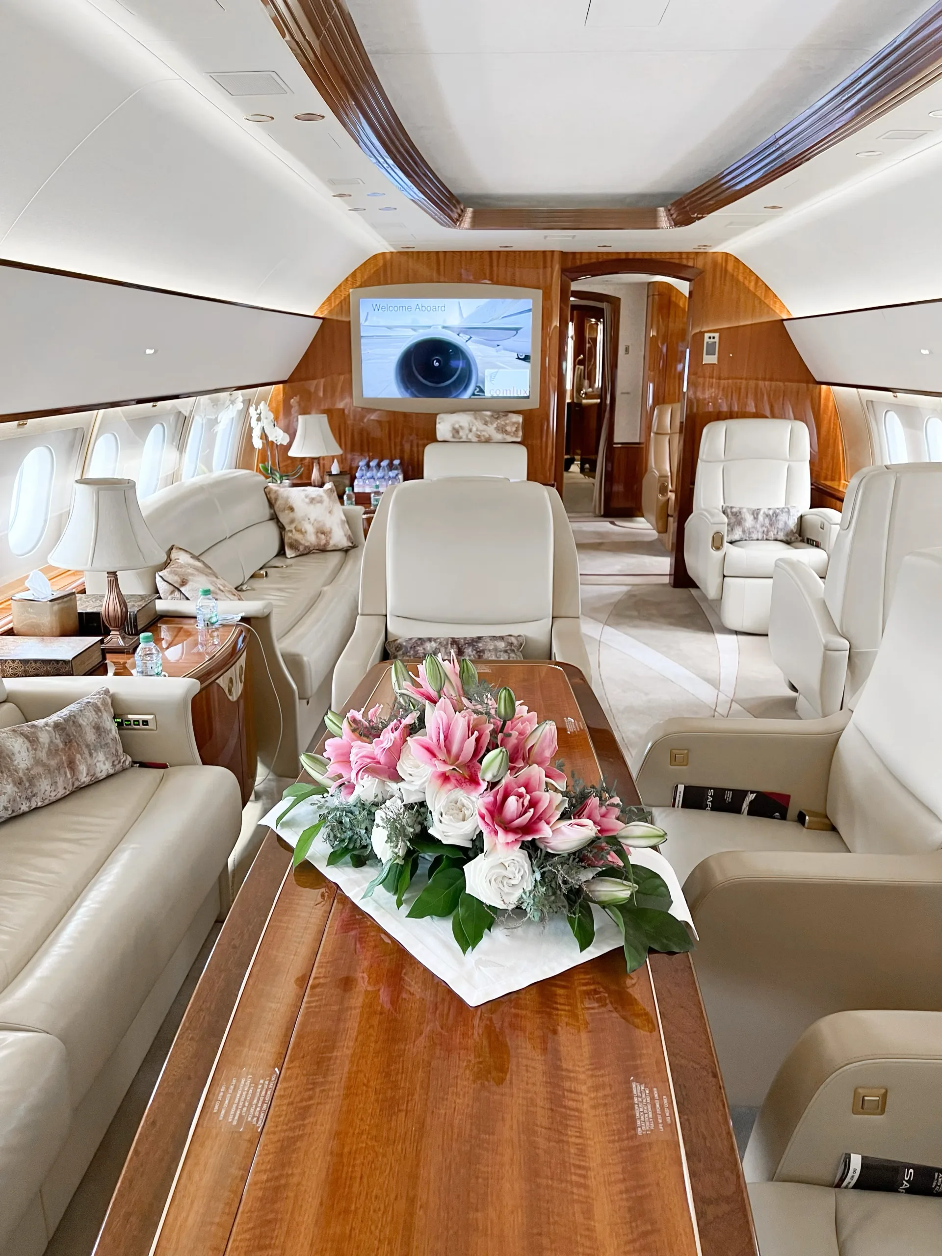 Suite privée à bord d’un ACJ319 VIP