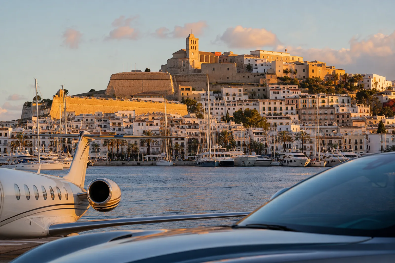 Ibiza by private jet — the fortified Dalt Vila old town