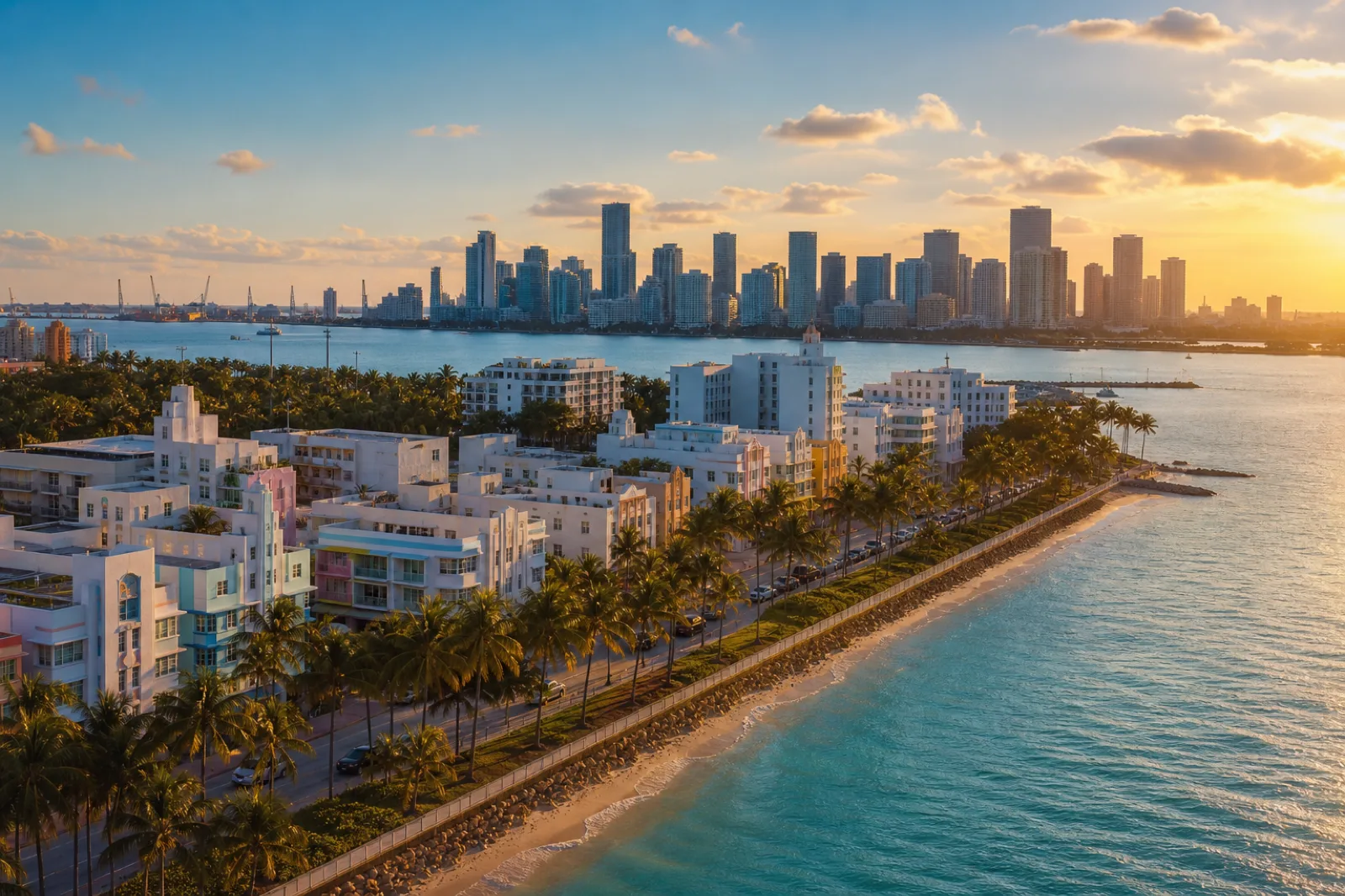 Miami by private jet — South Beach and the art-deco waterfront