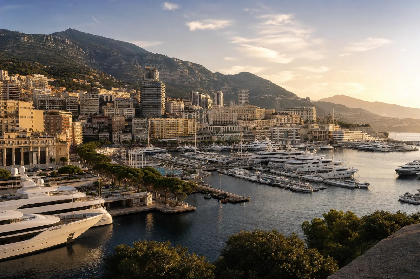 Monaco by private jet — Port Hercule and its superyachts