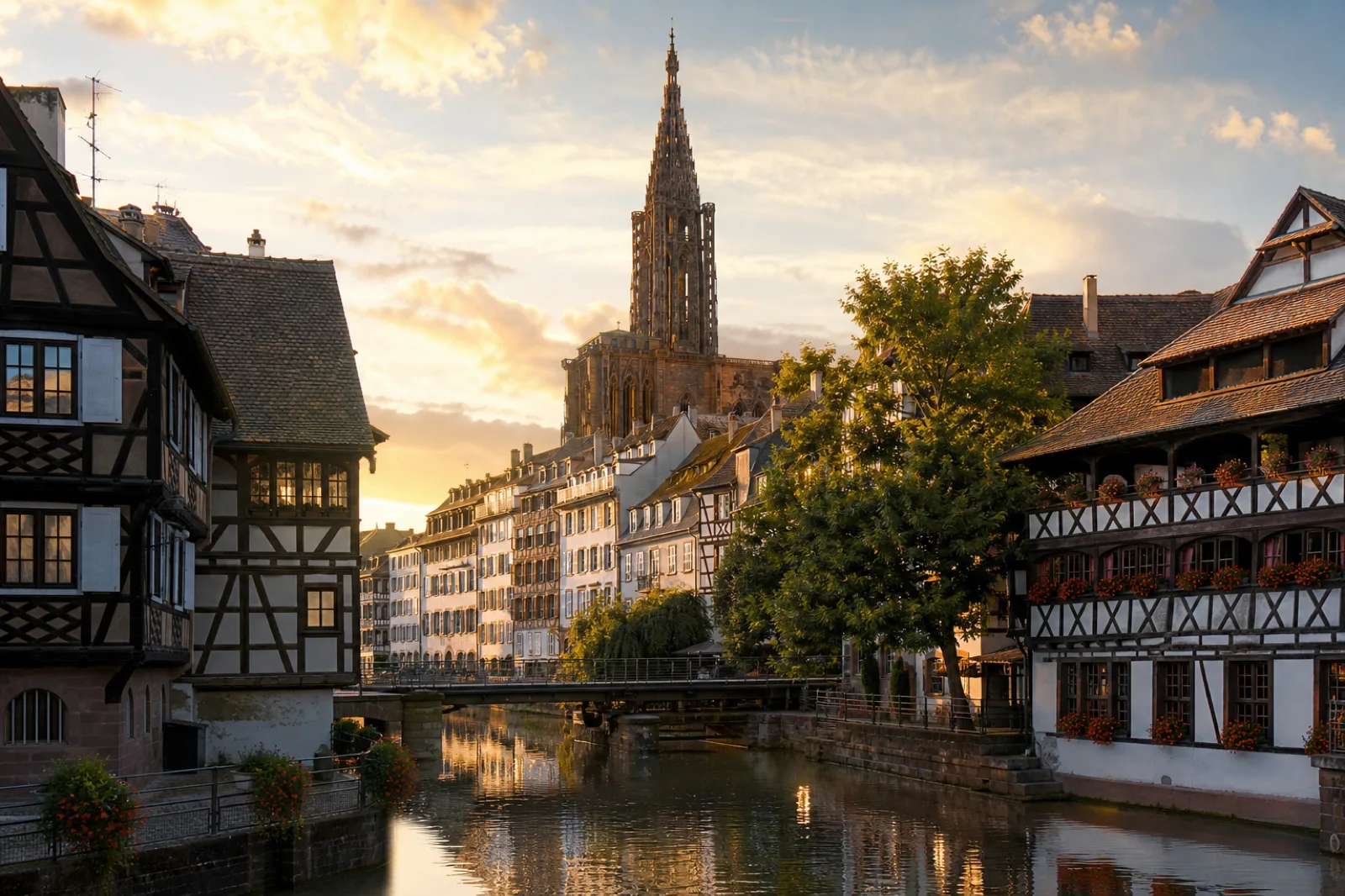 Strasbourg by private jet — the Petite France quarter and the cathedral